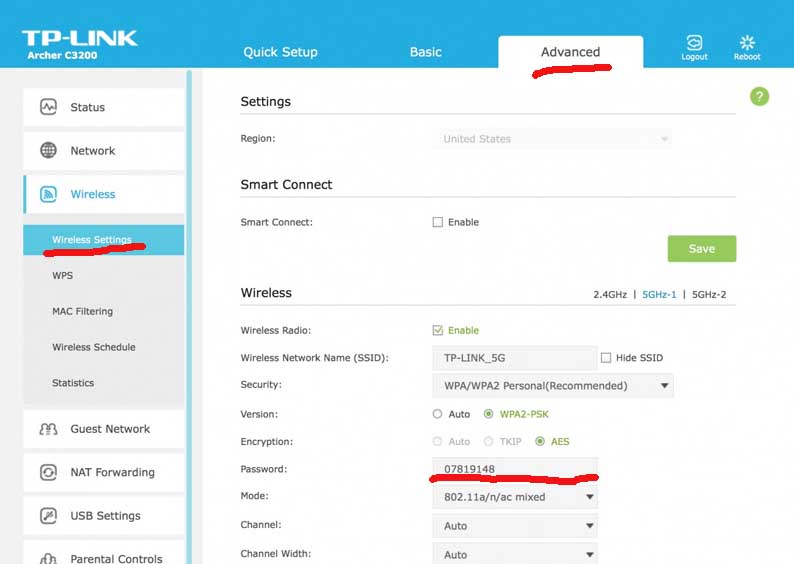 Как изменить пароль вай фай роутера tp link